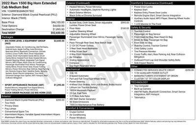2022 RAM 1500 Big Horn/Lone Star