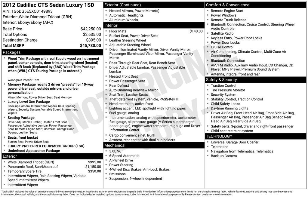 2012 Cadillac CTS Luxury