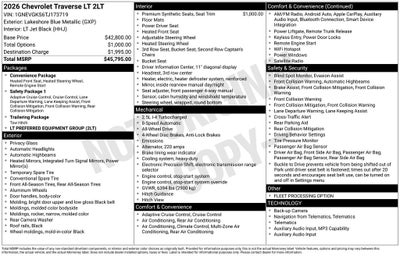 2026 Chevrolet Traverse LT 2LT