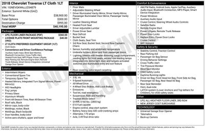 2018 Chevrolet Traverse LT Cloth w/1LT