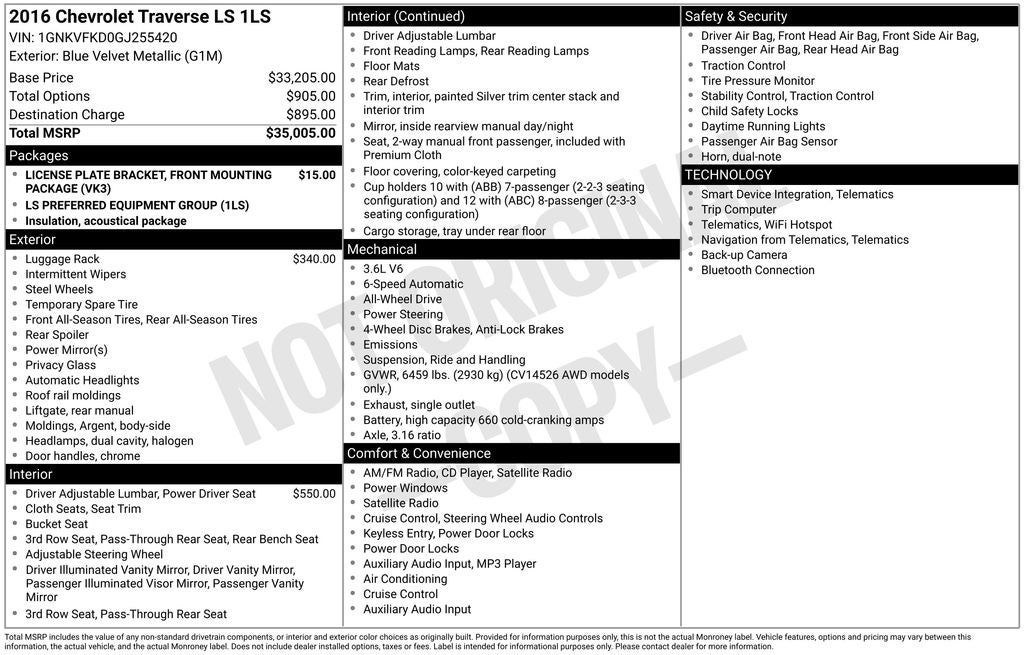 2016 Chevrolet Traverse LS