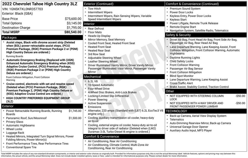 2022 Chevrolet Tahoe High Country