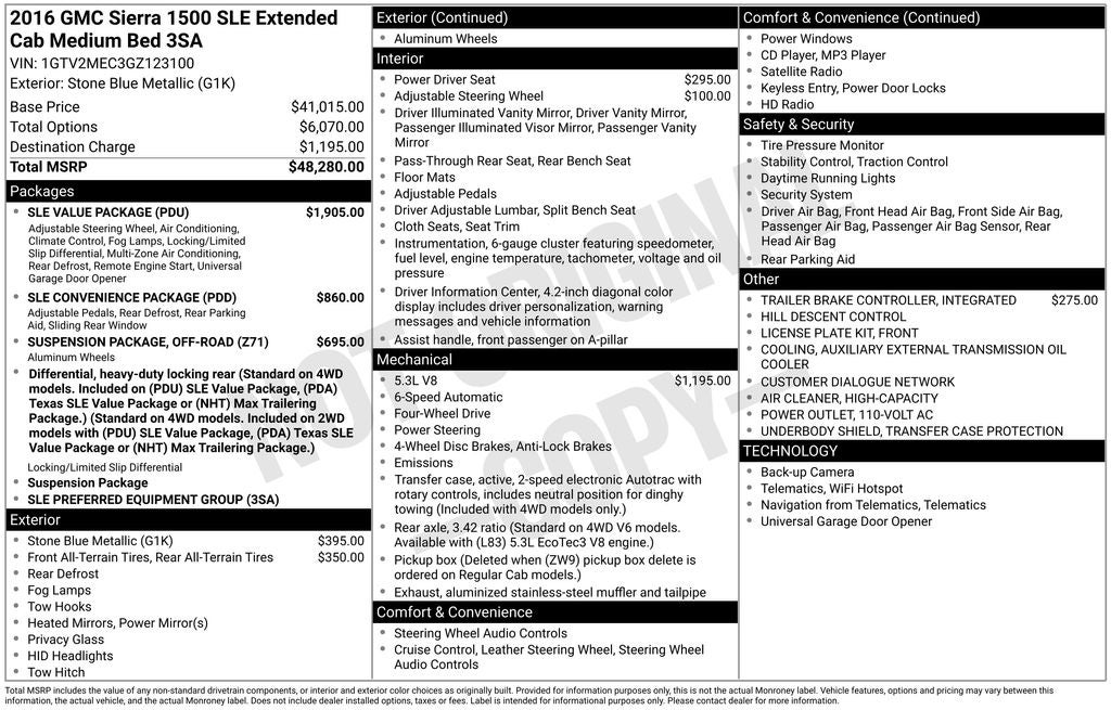 2016 GMC Sierra 1500 SLE