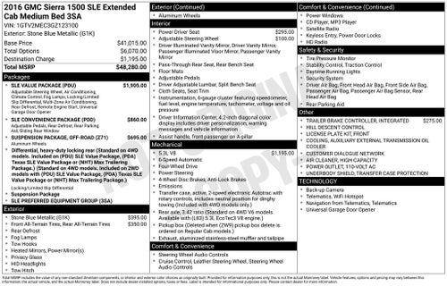 2016 GMC Sierra 1500 SLE