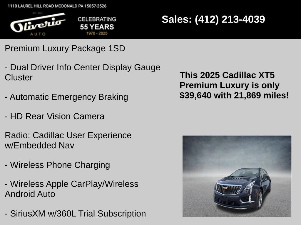 2025 Cadillac XT5 Premium Luxury