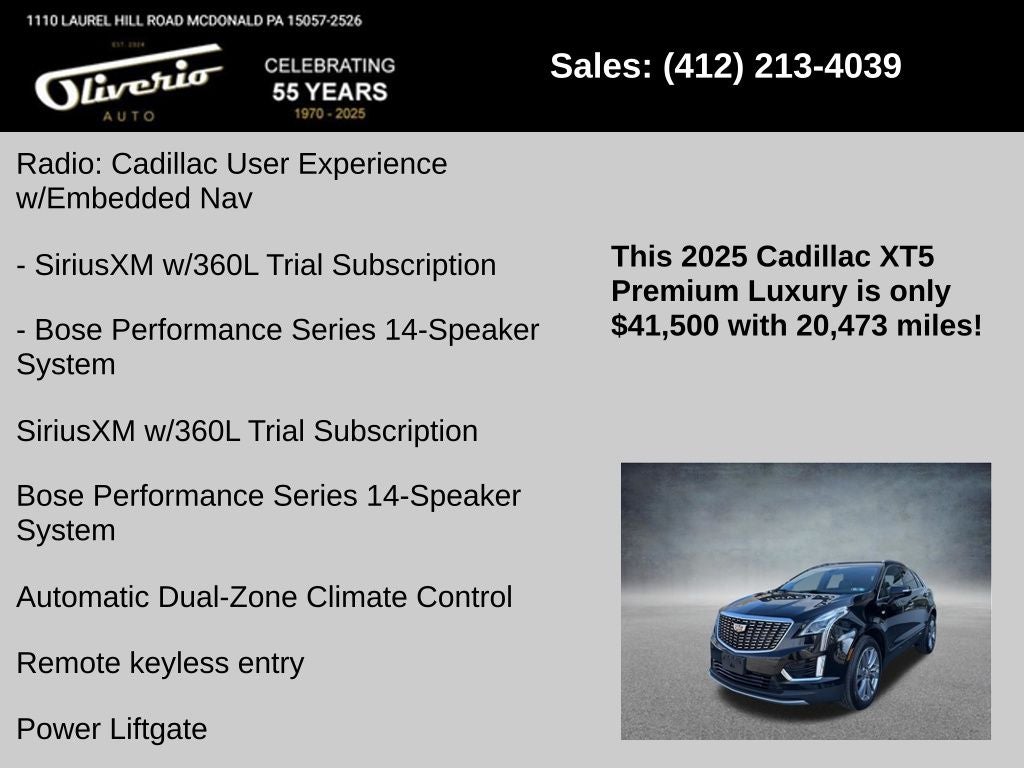 2025 Cadillac XT5 Premium Luxury