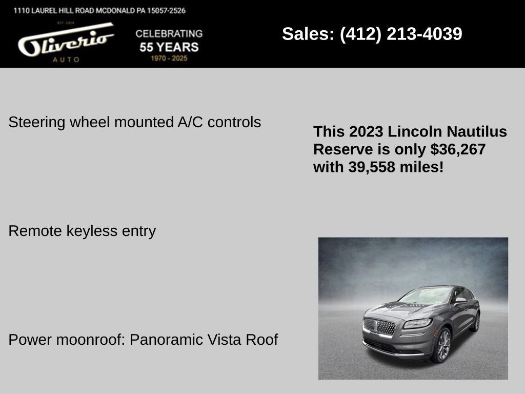 2023 Lincoln Nautilus Reserve