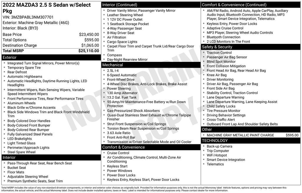 2022 Mazda Mazda3 Select
