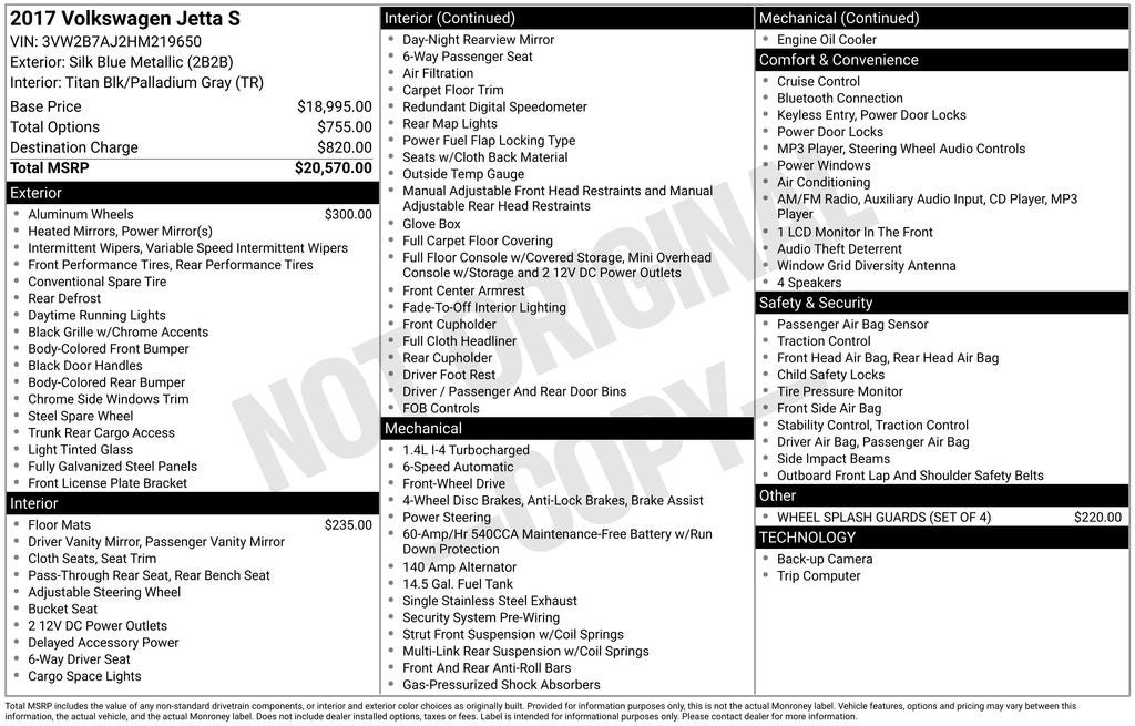 2017 Volkswagen Jetta 1.4T S
