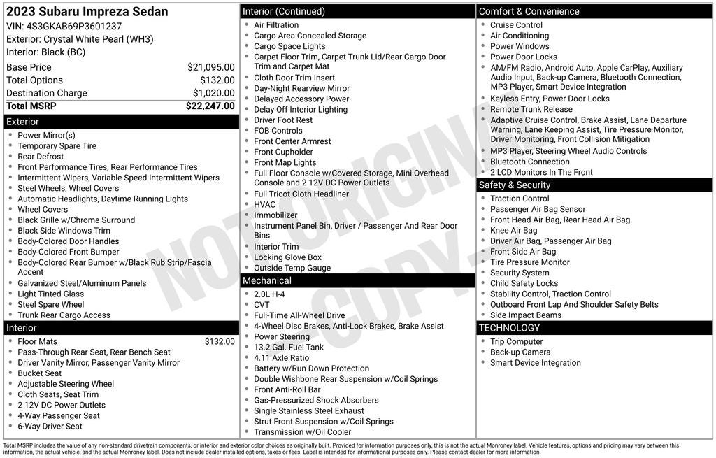 2023 Subaru Impreza Base