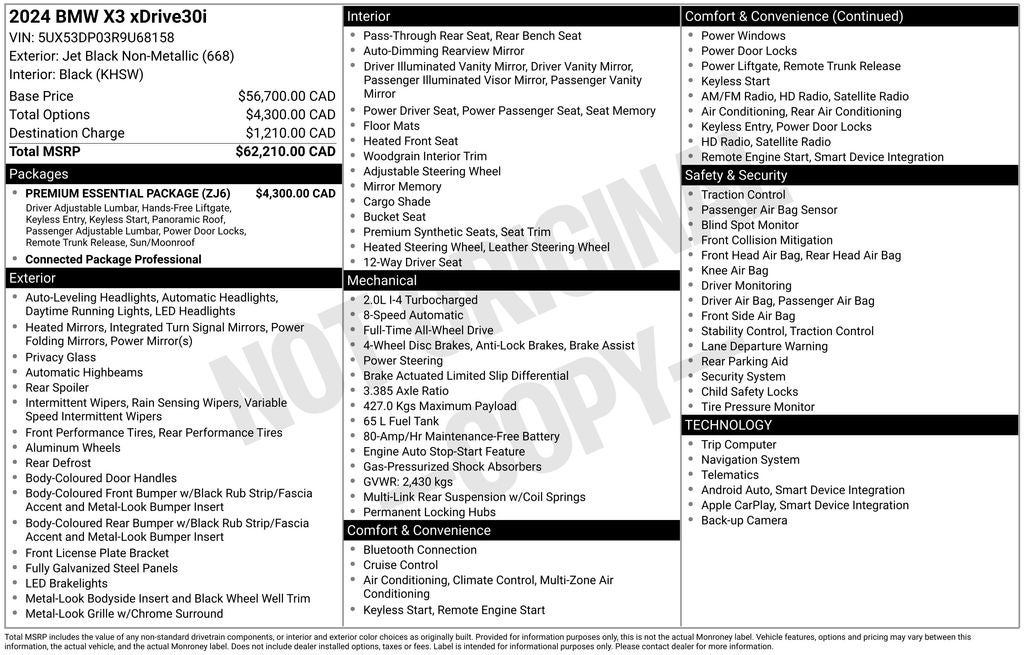 2024 BMW X3 xDrive30i