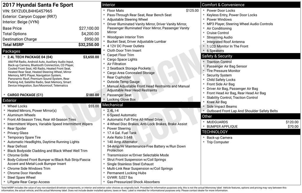 2017 Hyundai Santa Fe Sport 2.4 Base