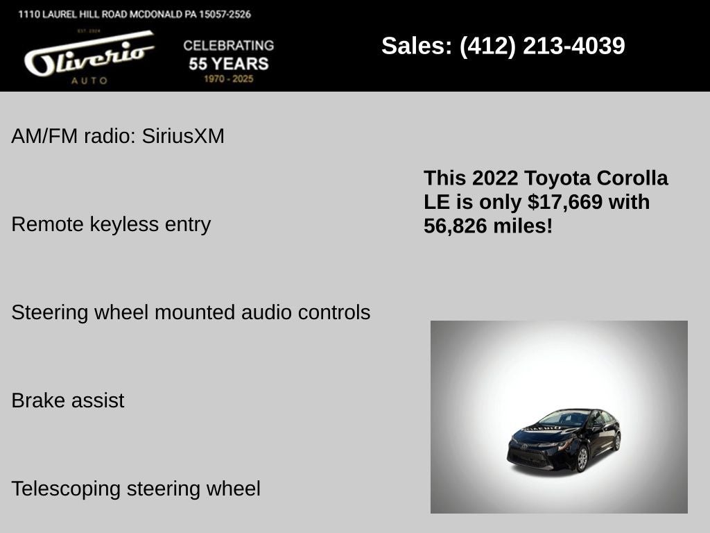 2022 Toyota Corolla LE