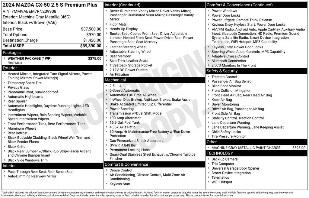 2024 Mazda Mazda CX-50 2.5 S Premium Plus Package