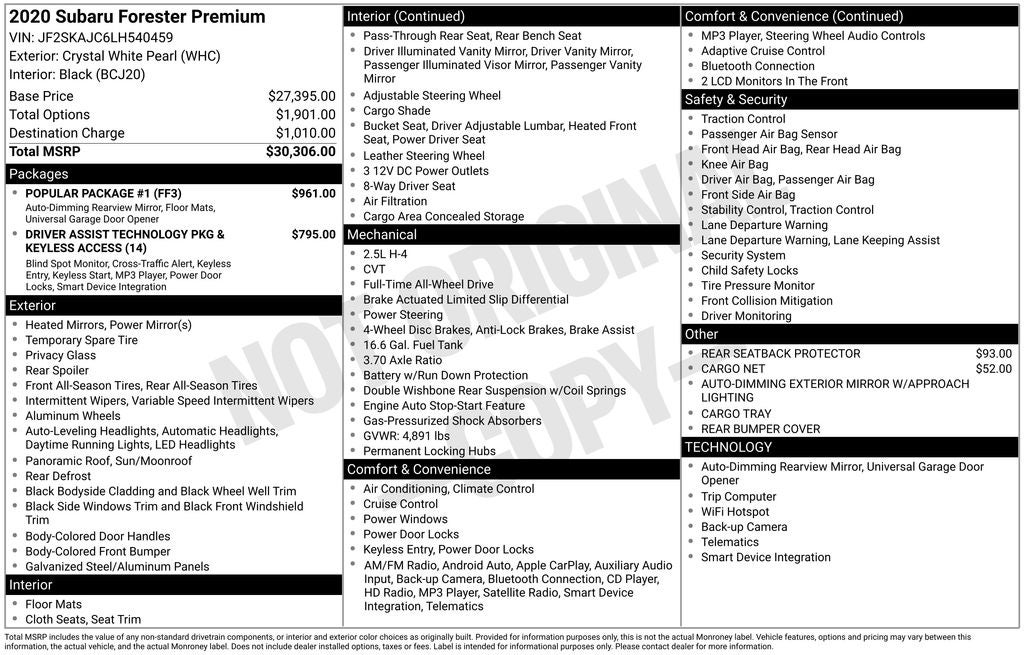 2020 Subaru Forester Premium