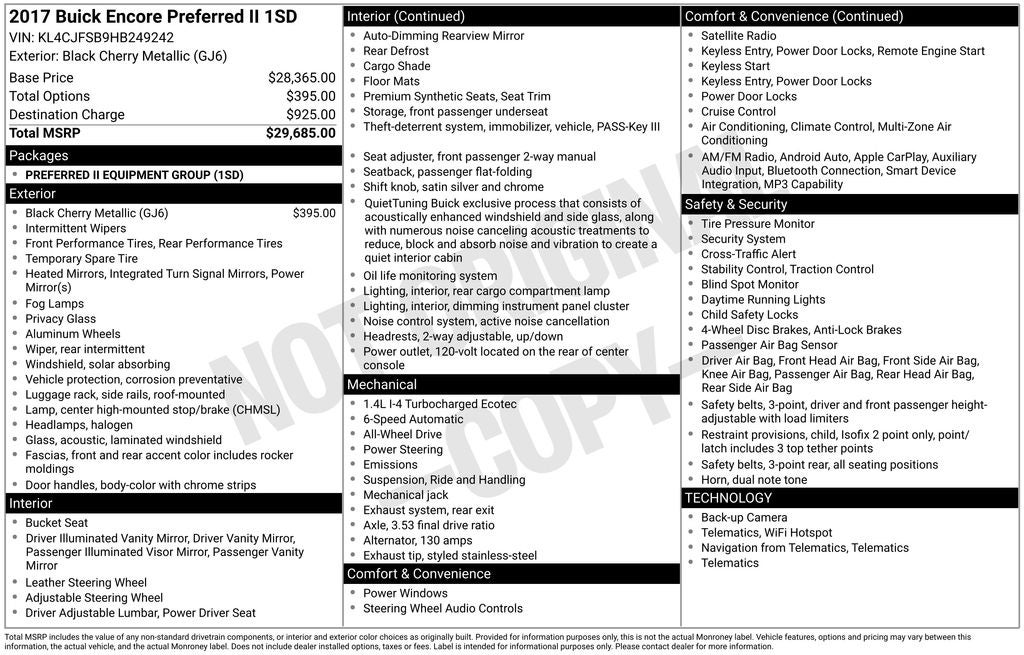 2017 Buick Encore Preferred II