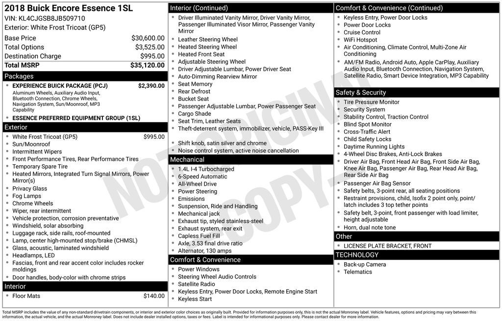 2018 Buick Encore Essence
