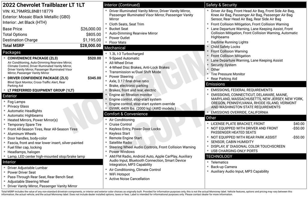 2022 Chevrolet TrailBlazer LT