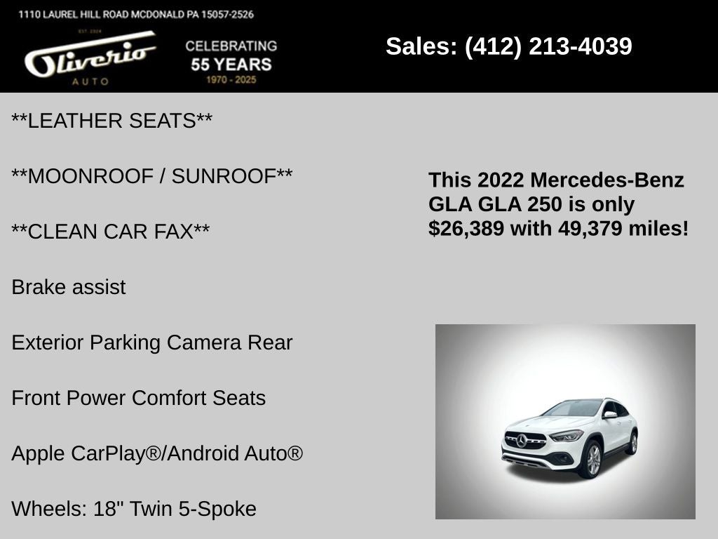 2022 Mercedes-Benz GLA GLA 250 4MATIC®